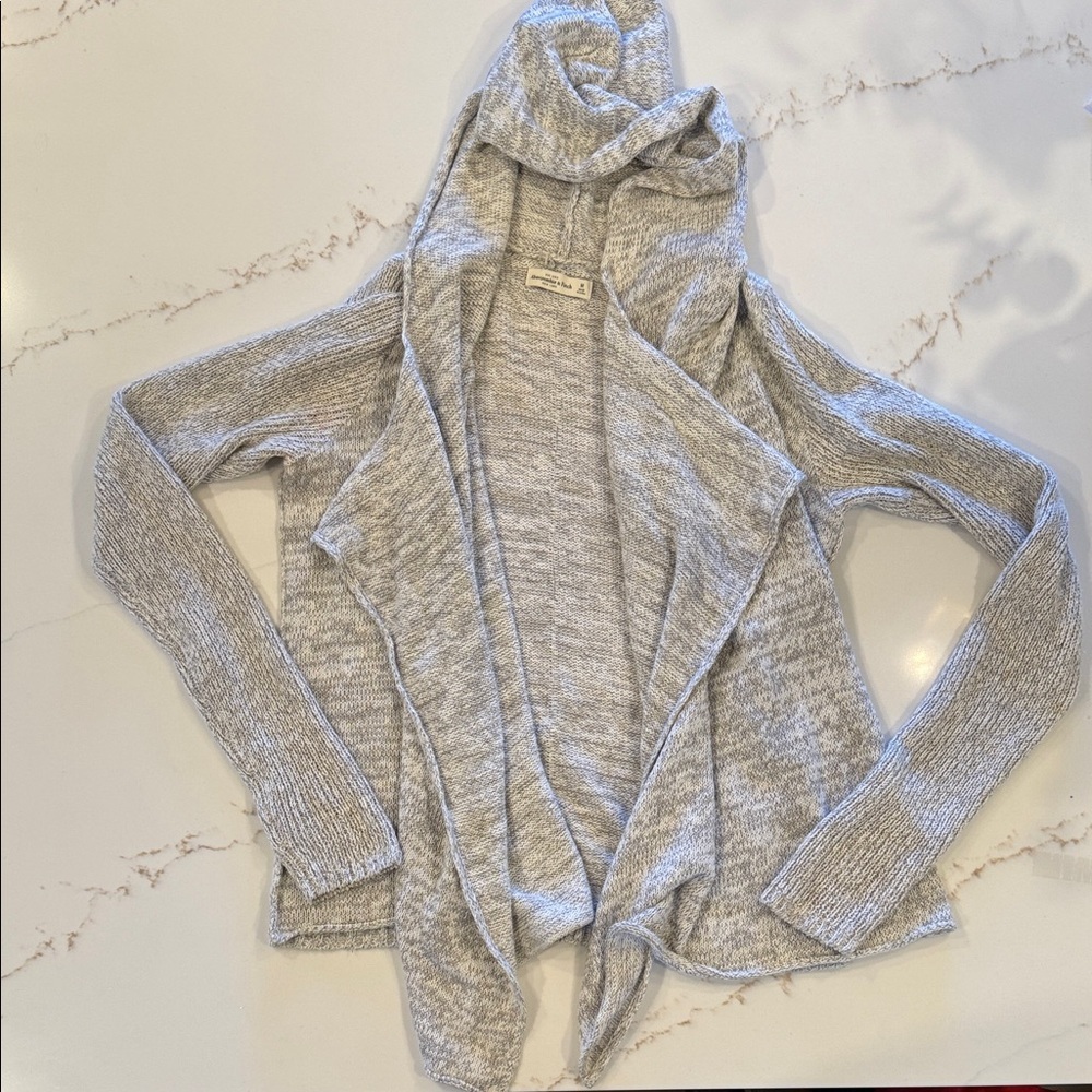 Abercrombie & Fitch Heather Gray Drape Cardigan